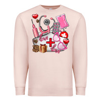 Pale Pink nurse  valentines day love Premium Sweatshirt - AdoDesignShop