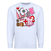 White nurse  valentines day love Premium Sweatshirt - AdoDesignShop