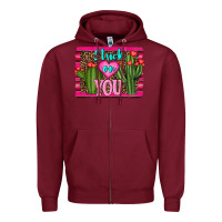 Burgundy stuck on you cactus Zipper Hoodie - RanaPortraitStore