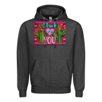 Charcoal Heather stuck on you cactus Zipper Hoodie - RanaPortraitStore