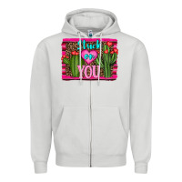 Dove Grey stuck on you cactus Zipper Hoodie - RanaPortraitStore