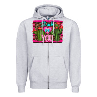 Heather Grey stuck on you cactus Zipper Hoodie - RanaPortraitStore