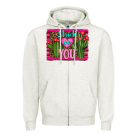 Oatmeal Heather stuck on you cactus Zipper Hoodie - RanaPortraitStore