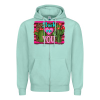 Seafoam stuck on you cactus Zipper Hoodie - RanaPortraitStore