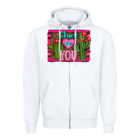 White stuck on you cactus Zipper Hoodie - RanaPortraitStore