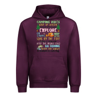 Mauve Wine camping rules Urban Hoodie - MaliasSmallBusiness