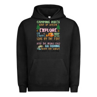 Pigment Black camping rules Urban Hoodie - MaliasSmallBusiness