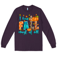 Plum I love Fall most of all Long Sleeve Tee - RanaPortraitStore