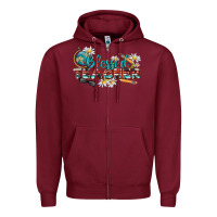Burgundy blessed teacher Zipper Hoodie - texasbilliewilder