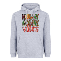 Heather Grey holly jolly vibes Heavyweight Hoodie - FaDigitalArtStudio