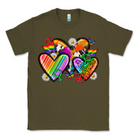 Army Green pride hearts Classic Tee - texasbilliewilder