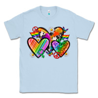 Dusty Blue pride hearts Classic Tee - texasbilliewilder