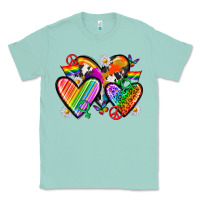 Seafoam pride hearts Classic Tee - texasbilliewilder