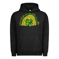 Pigment Black st patrick s day shamrock rainbow Urban Hoodie - MaliasSmallBusiness
