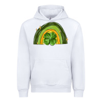 White st patrick s day shamrock rainbow Urban Hoodie - MaliasSmallBusiness