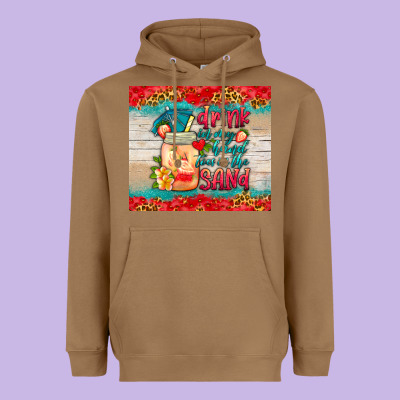 Drink In My Hand Toes In The Sand Tumbler Heavyweight Hoodie Designed By Hra Design Shop