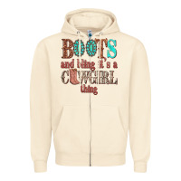 Sandshell boots and bling its a cowgirl thing Zipper Hoodie - texasbilliewilder