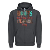 Smoke boots and bling its a cowgirl thing Zipper Hoodie - texasbilliewilder