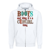 White boots and bling its a cowgirl thing Zipper Hoodie - texasbilliewilder