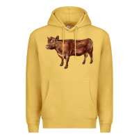 Antique Gold red angus cow Premium Hoodie - LillyAllenDesigns