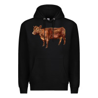 Black red angus cow Premium Hoodie - LillyAllenDesigns