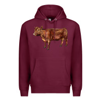 Burgundy red angus cow Premium Hoodie - LillyAllenDesigns