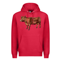 Cardinal red angus cow Premium Hoodie - LillyAllenDesigns