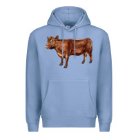 Colony Blue red angus cow Premium Hoodie - LillyAllenDesigns
