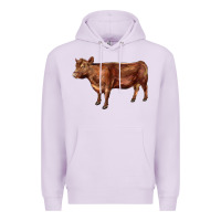 Lilac red angus cow Premium Hoodie - LillyAllenDesigns