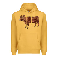 Mustard red angus cow Premium Hoodie - LillyAllenDesigns