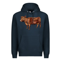 Navy red angus cow Premium Hoodie - LillyAllenDesigns