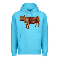 Ocean Blue red angus cow Premium Hoodie - LillyAllenDesigns