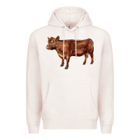 Pale Pink red angus cow Premium Hoodie - LillyAllenDesigns