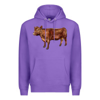 Purple red angus cow Premium Hoodie - LillyAllenDesigns
