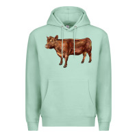 Seafoam red angus cow Premium Hoodie - LillyAllenDesigns