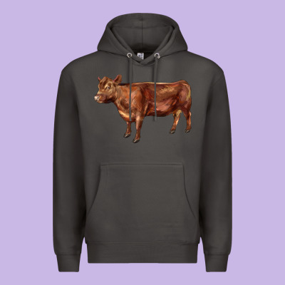 Red Angus Cow Premium Hoodie Designed By Lillyallendesigns