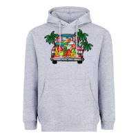 Heather Grey summer truck Heavyweight Hoodie - CowhideDigitalArt