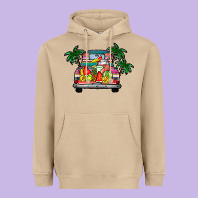 Summer Truck Heavyweight Hoodie Designed By Cowhidedigitalart
