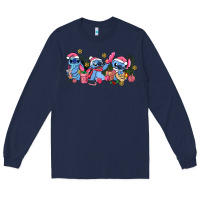 Navy pink christmas stitch and gifts Long Sleeve Tee - AdoDesignShop