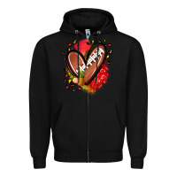 Black fruits and football heart Zipper Hoodie - Zillion Design Studio