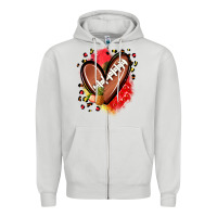 Dove Grey fruits and football heart Zipper Hoodie - Zillion Design Studio
