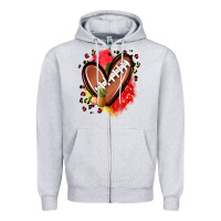 Heather Grey fruits and football heart Zipper Hoodie - Zillion Design Studio