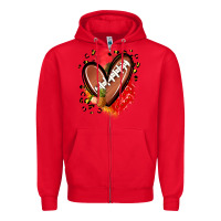 Red fruits and football heart Zipper Hoodie - Zillion Design Studio