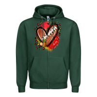 Sports Green fruits and football heart Zipper Hoodie - Zillion Design Studio