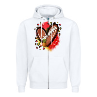 White fruits and football heart Zipper Hoodie - Zillion Design Studio