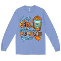 Colony Blue Just a girl who loves pumpkin spice Long Sleeve Tee - RanaPortraitStore