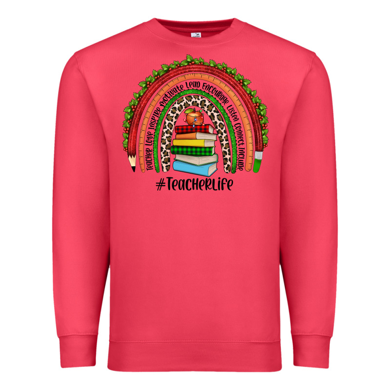 Christmas Teacherlife Rainbow Premium Sweatshirt by JahusDesignShop | Teevron