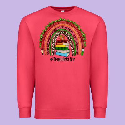Christmas Teacherlife Rainbow Premium Sweatshirt Designed By Jahusdesignshop