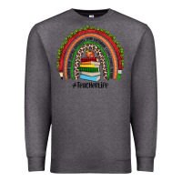 Charcoal Heather Christmas Teacherlife rainbow Premium Sweatshirt - JahusDesignShop