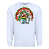 White Christmas Teacherlife rainbow Premium Sweatshirt - JahusDesignShop